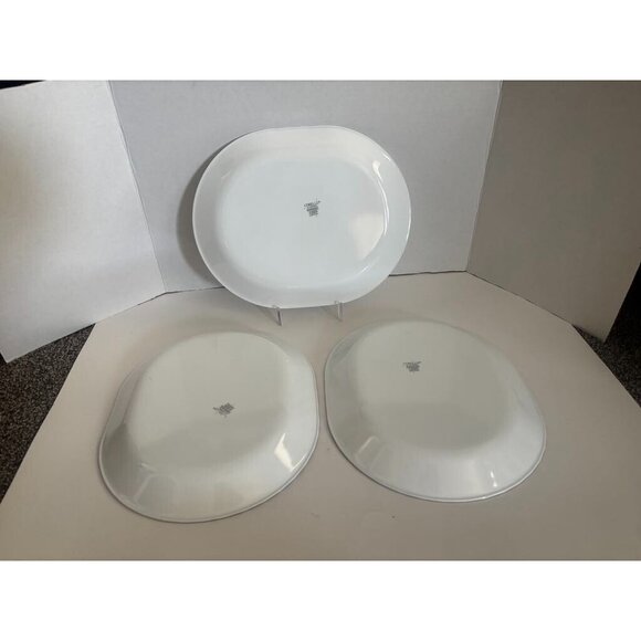 CORELLE Pink Trio Oval Serving Platters Set of 3 - 12” X 10” Corning Ware USA - Picture 2 of 5